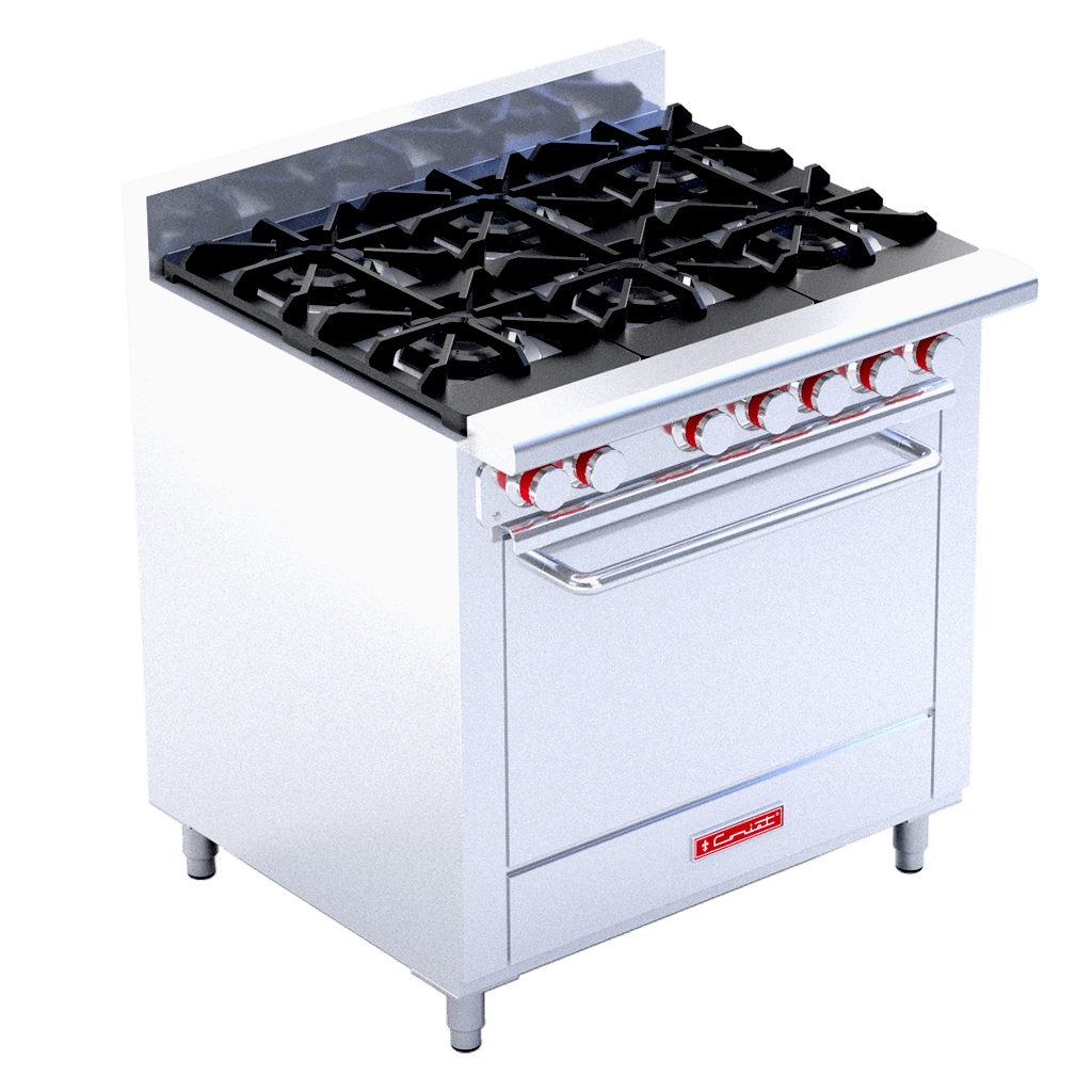 ESTUFA 6 QUEMADORES CON HORNO A GAS ACERO INOXIDABLE PREMIUM CORIAT EC-6-HG MASTER