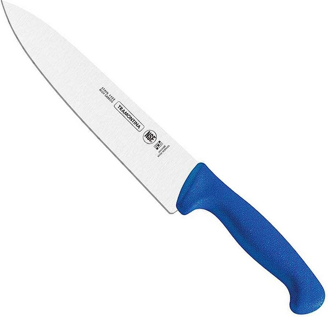 TRAMONTINA 24609/018 CUCHILLO CHEF 8 PULGADAS ACERO INOXIDABLE MANGO AZÚL