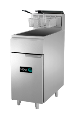ASBER AEF-4050-S-E FREIDORA 24 L A GAS 3 QUEMADORES ACERO INOXIDABLE