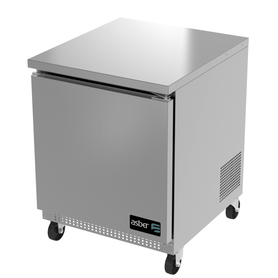 ASBER AUTR-27 HC MESA REFRIGERADA BAJO BARRA 6.4 PIES 1 PUERTA SOLIDA ACERO INOXIDABLE