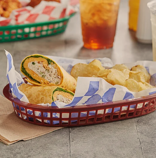 BUFFETWARE CANASTILLAS OVALADAS 27X17.5 CM PLASTICO COLORES (12 PZS)