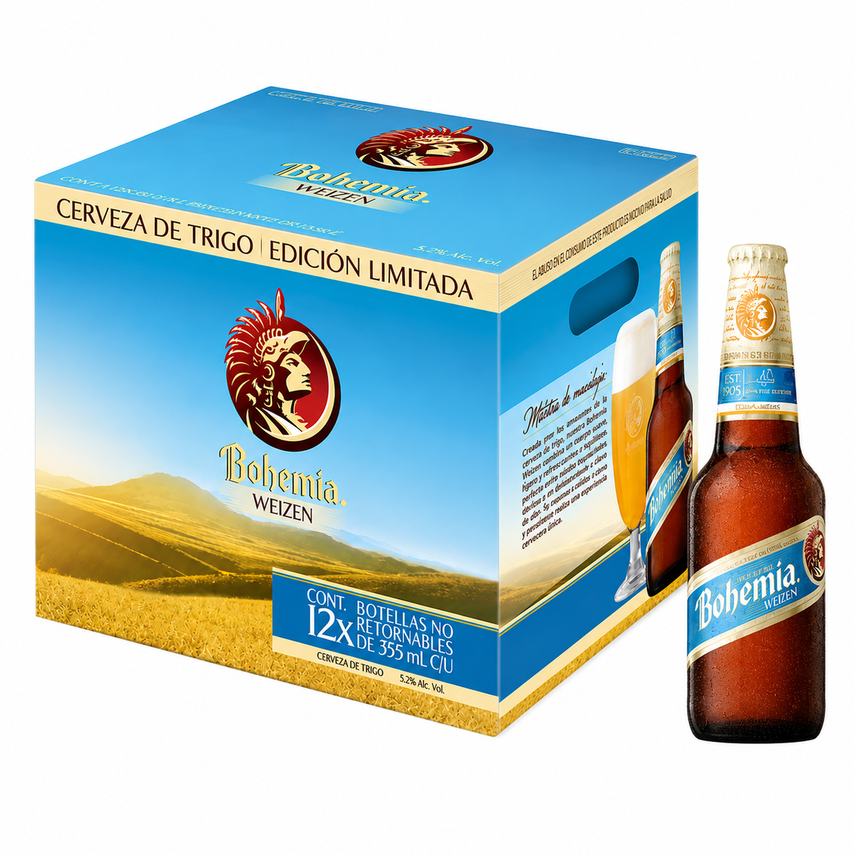 Cerveza Premium Bohemia Weizen 355 ml Pack de 12 Botellas | Trento Cocinas
