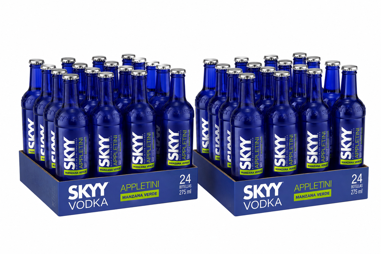 Vodka SKYY Appletini 275 ml – 48 Botellas, 2 Packs de 24 | Trento Cocinas