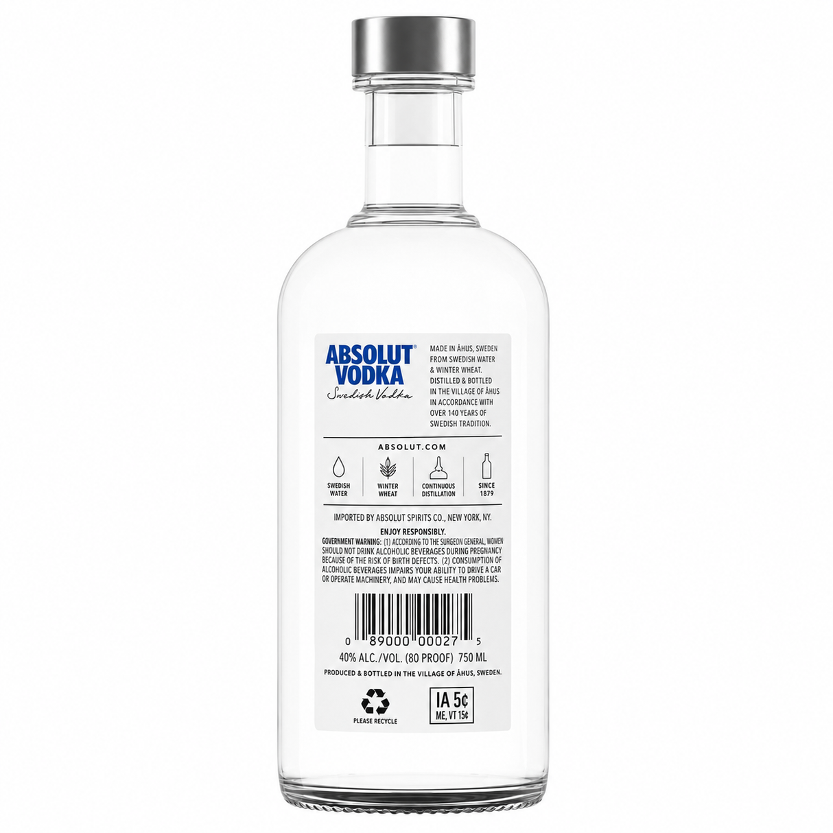 Vodka Absolut Original 750 ml Botella Premium | Trento Cocinas