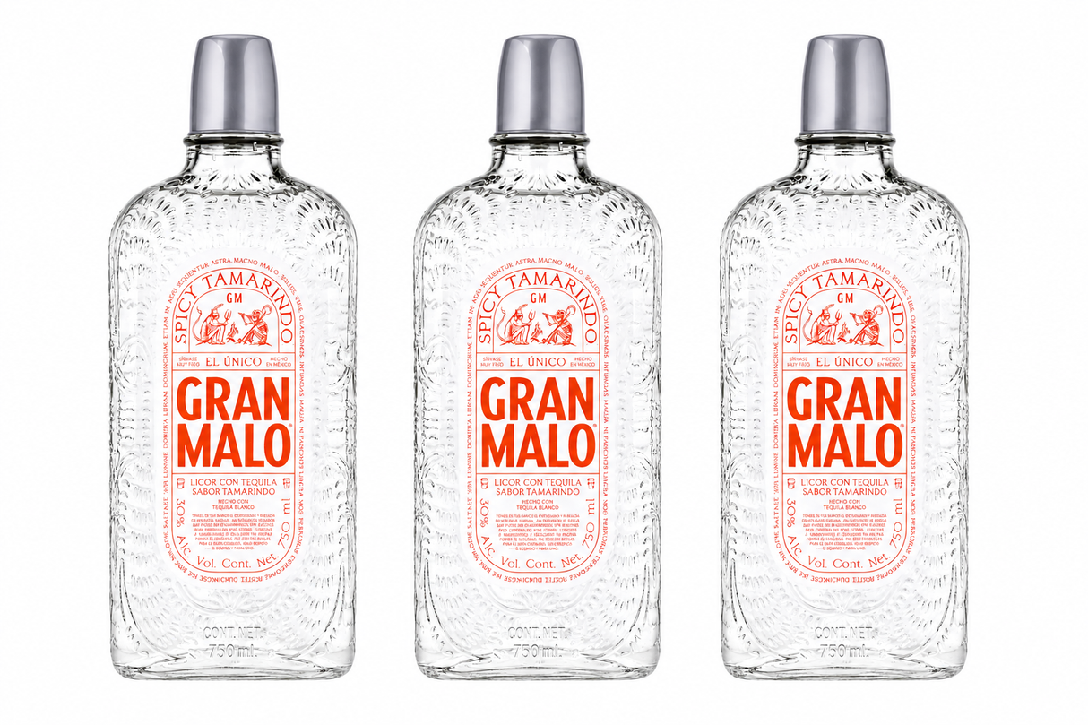 Pack 3 Licor de Tequila Gran Malo Tamarindo 750 ml | Trento Cocinas