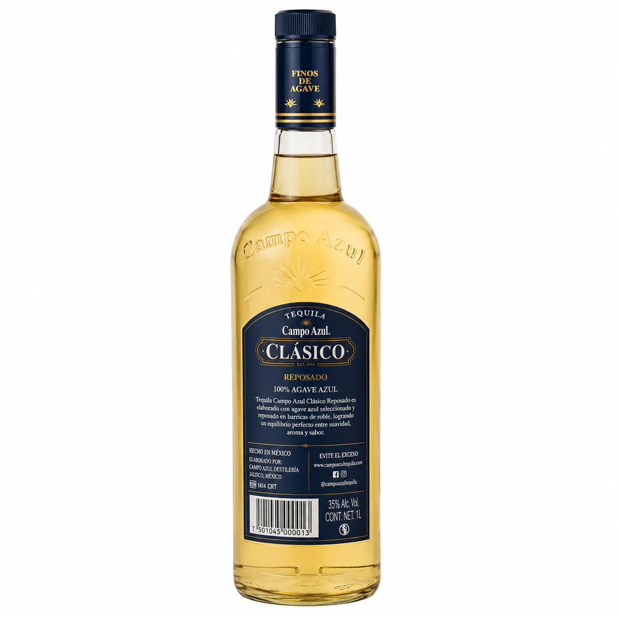 Tequila Campo Azul Dúo Reposado 700 ml Pack de 2 | 100% Agave Azul | Trento Cocinas
