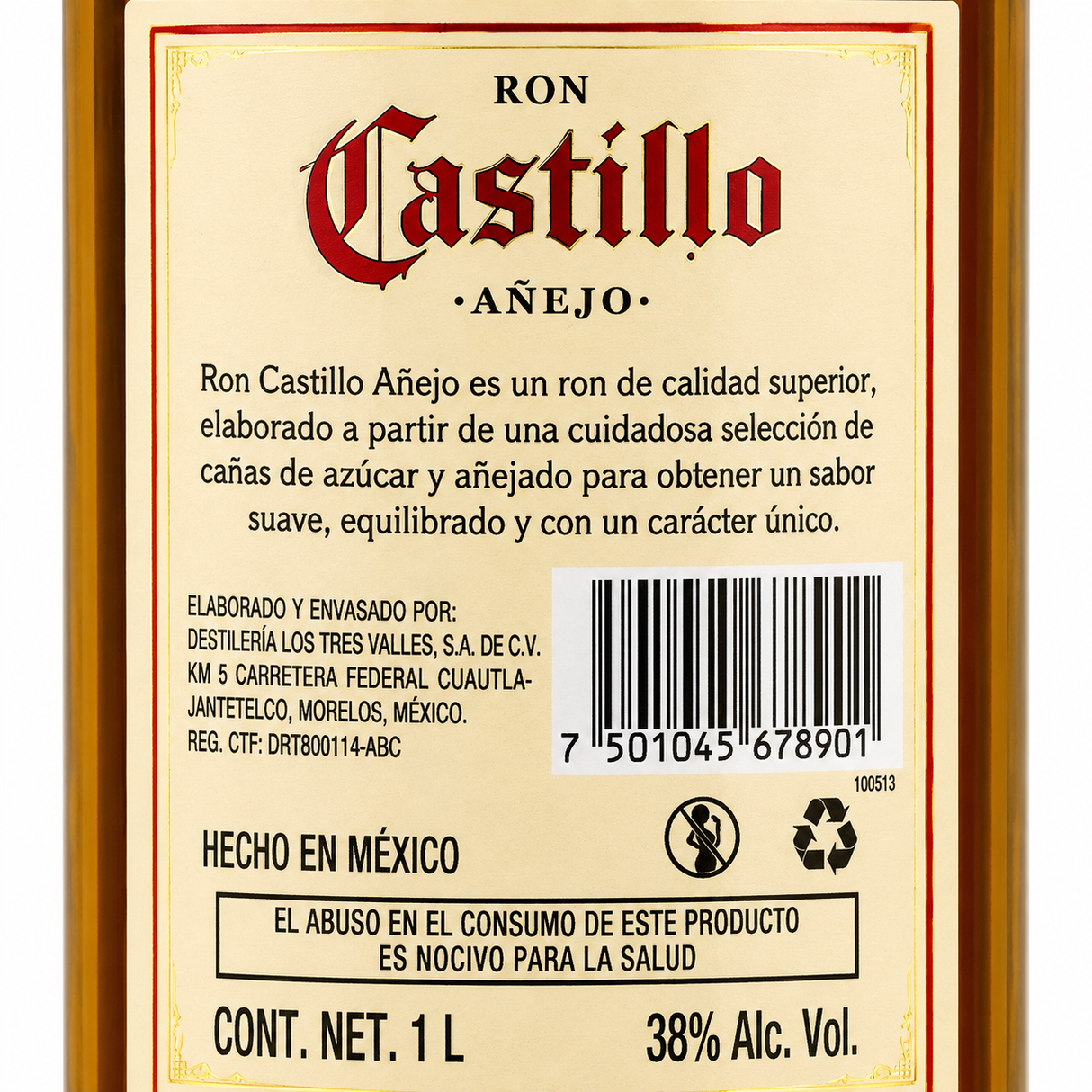Ron Castillo Añejo 1 L | Ron Añejo Premium | Trento Cocinas