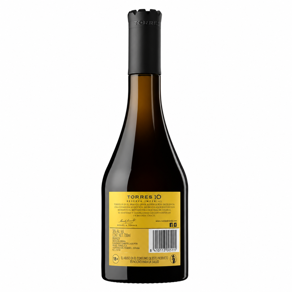 Caja con 12 Brandy Torres 10 Reserva Imperial 700 ml | Brandy Español Premium | Trento Cocinas