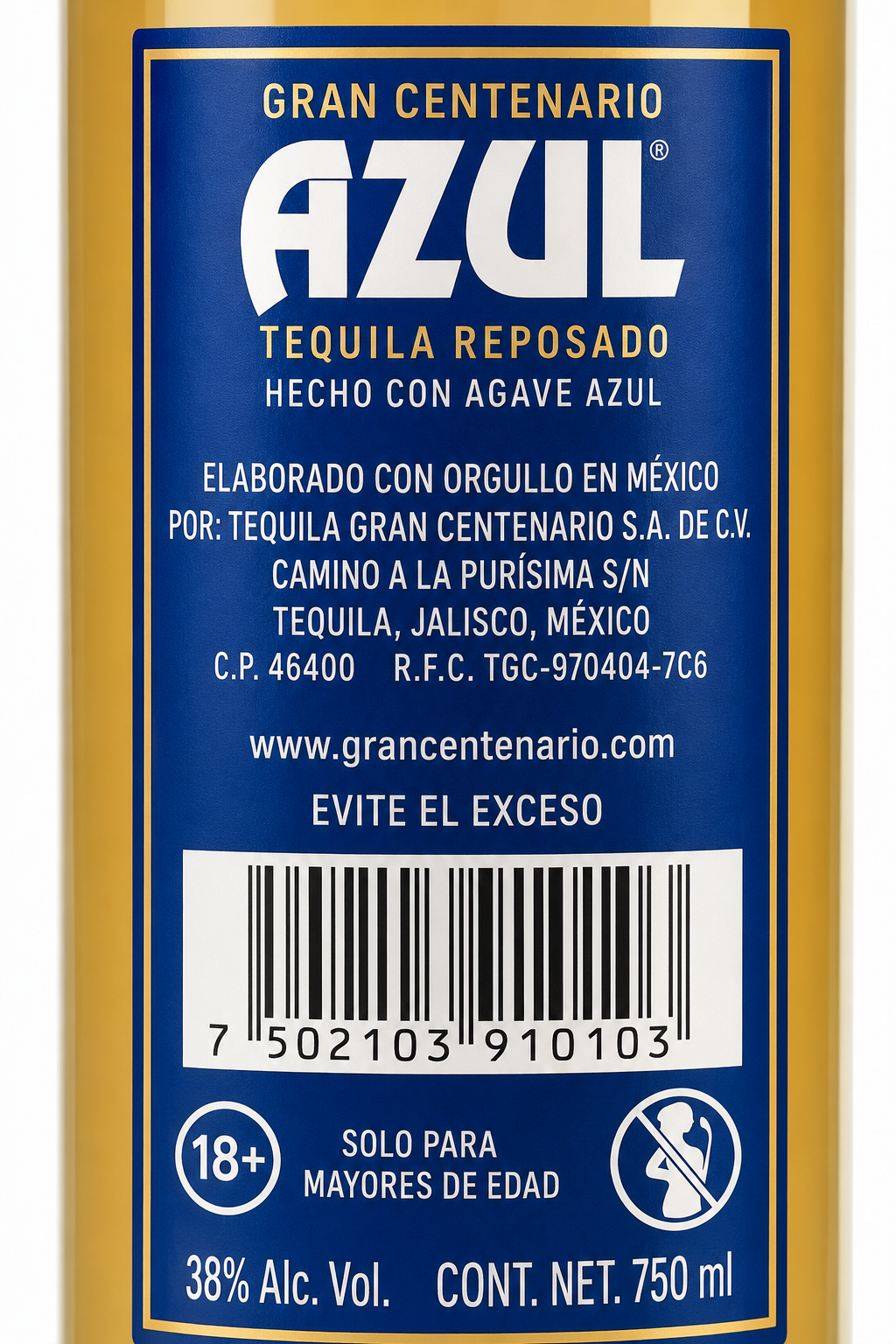 Caja de 12 Tequila Centenario Azul Reposado 950 ml Original | Trento Cocinas