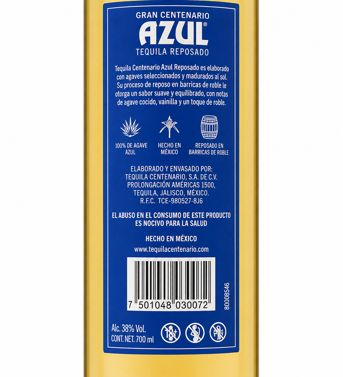 Caja De 12 Tequila Centenario Azul Reposado De 700 Ml Original | Trento Cocinas