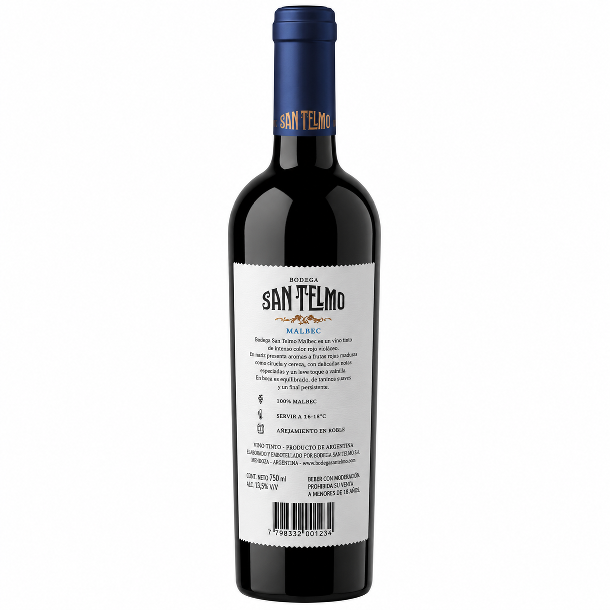 Caja de 12 Vino Tinto San Telmo Malbec 750 ml Original | Trento Cocinas