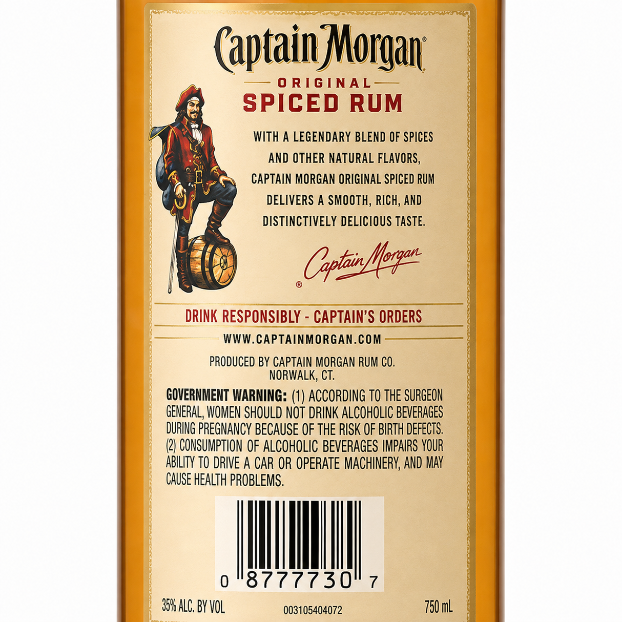 Ron Captain Morgan Spiced Gold 700 ml Original | Trento Cocinas
