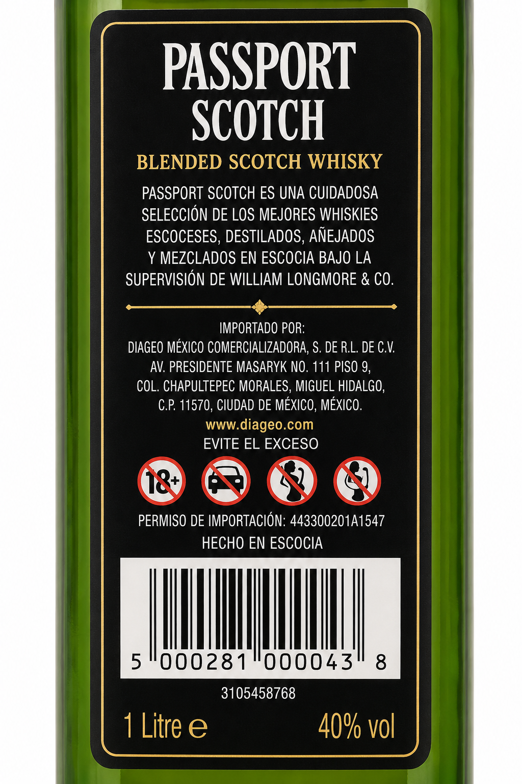 Whisky Passport Blended Scotch Escocés 1 L Original | Trento Cocinas