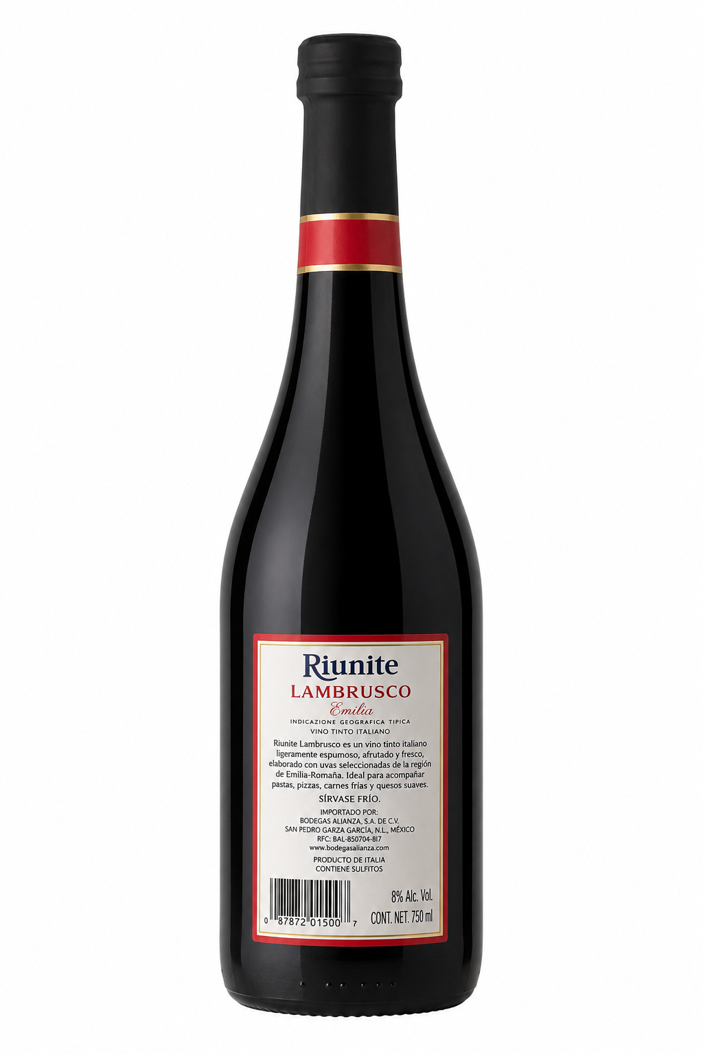 Caja de 12 Vino Tinto Riunite Lambrusco 750 ml Italiano | Trento Cocinas