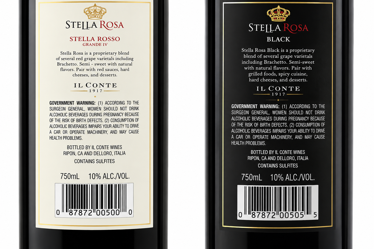 Vino Stella Rosa Rosso + Stella Rosa Black Wine 750 ml Dúo | Vino Italiano | Trento Cocinas