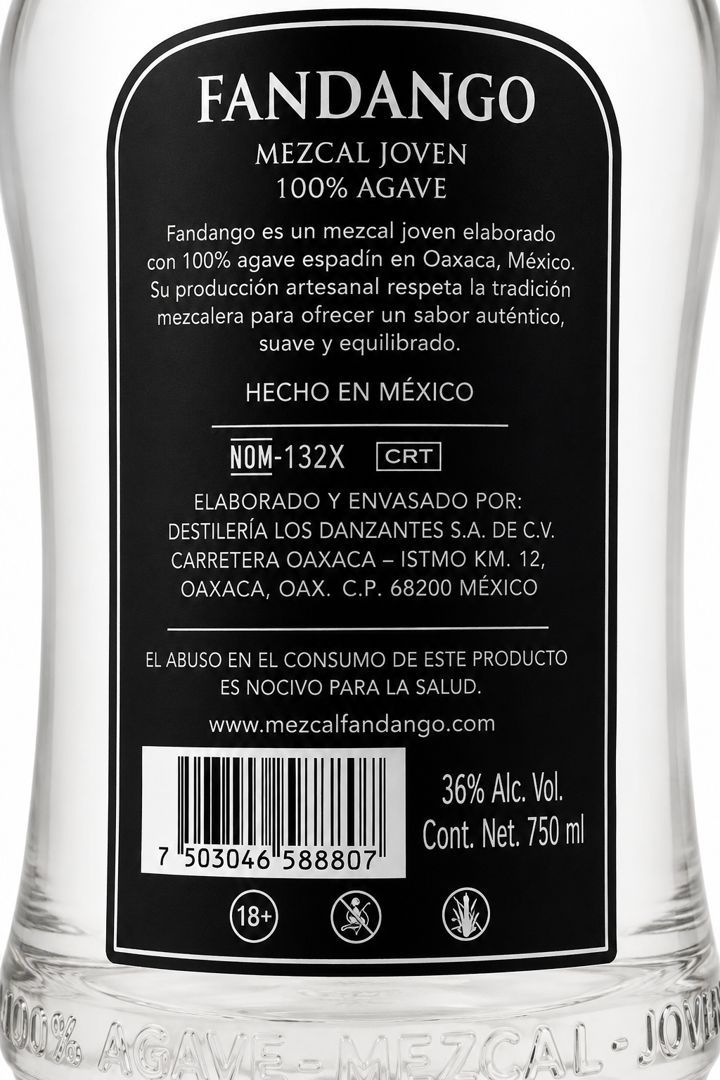 Mezcal Fandango Blanco 750 ml Original | Sabor Artesanal | Trento Cocinas