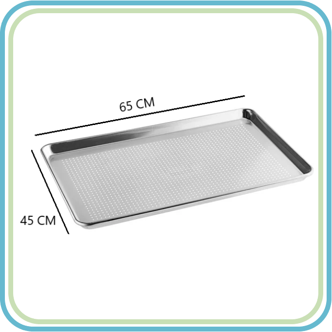 BUFFETWARE DS0365 CHAROLA PANADERA RECTANGULAR 45X65 CM PERFORADA ALUMINIO