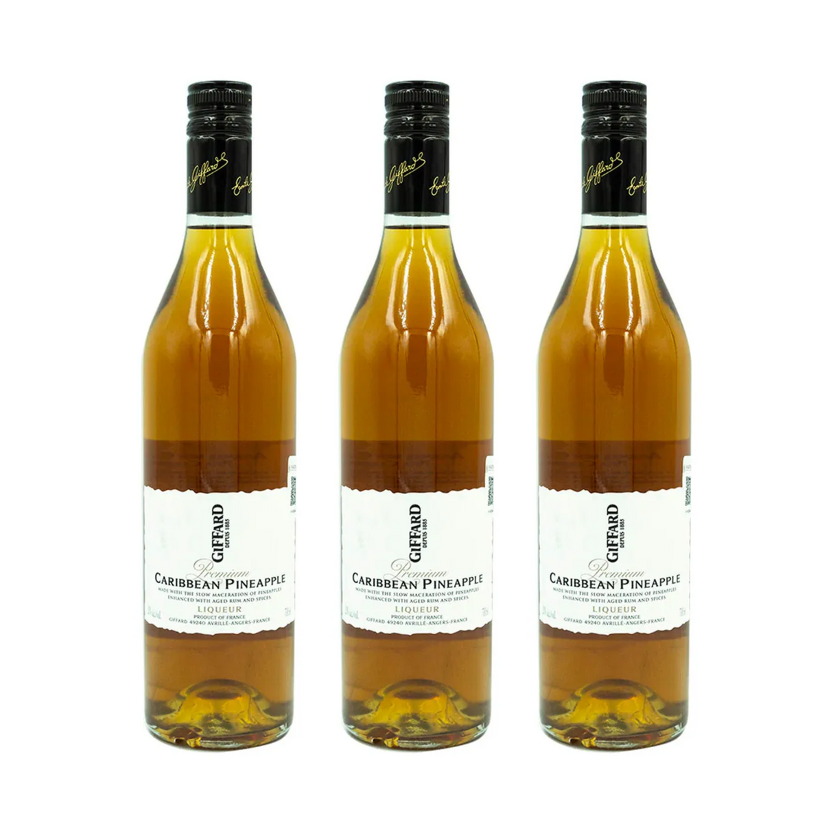 Pack De 3 Licor Giffard Caribbean Pineapple 700 Ml