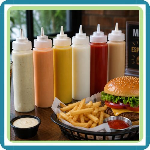 Juego de 6 Despachadores Mamila para Aderezo 16 Oz Traslúcido | Trento Cocinas