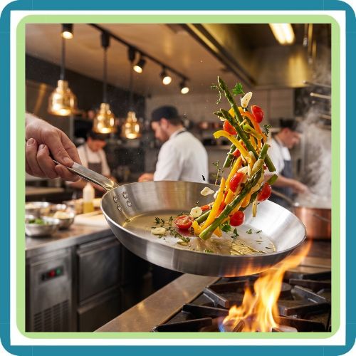 Sartén Profesional de Acero Inoxidable Alto Grado para Inducción 36 cm | Trento Cocinas