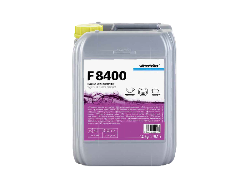 WINTERHALTER F8400 DETERGENTE LIQUIDO MULTIUSOS ALCALINO Y CLORO ACTIVO (12 KG)