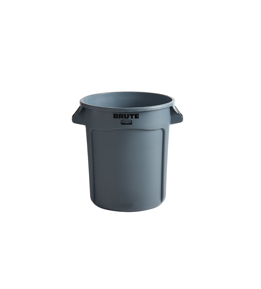 RUBBERMAID FG263200GRAY CONTENEDOR BASURERO REDONDO 32 GALONES POLIETILENO GRIS