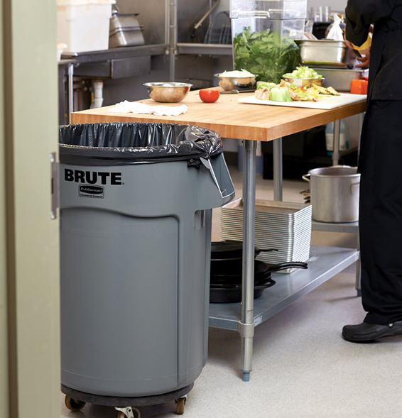 RUBBERMAID FG262000GRAY CONTENEDOR BASURERO REDONDO 20 GALONES POLIETILENO GRIS