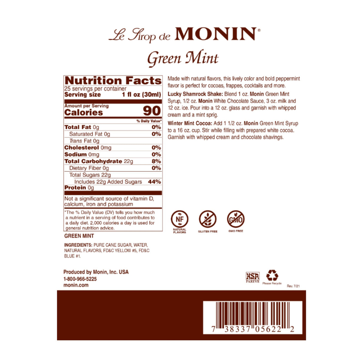 Jarabe Saborizante 1 Litro Monin Varios Sabores