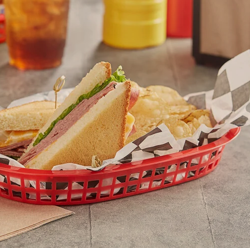 BUFFETWARE CANASTILLAS OVALADAS 27X17.5 CM PLASTICO COLORES (12 PZS)