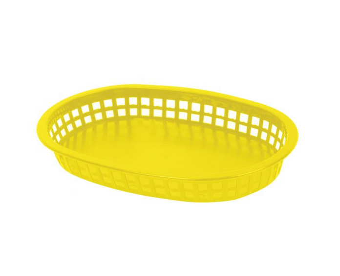 BUFFETWARE CANASTILLAS OVALADAS 27X17.5 CM PLASTICO COLORES (12 PZS)