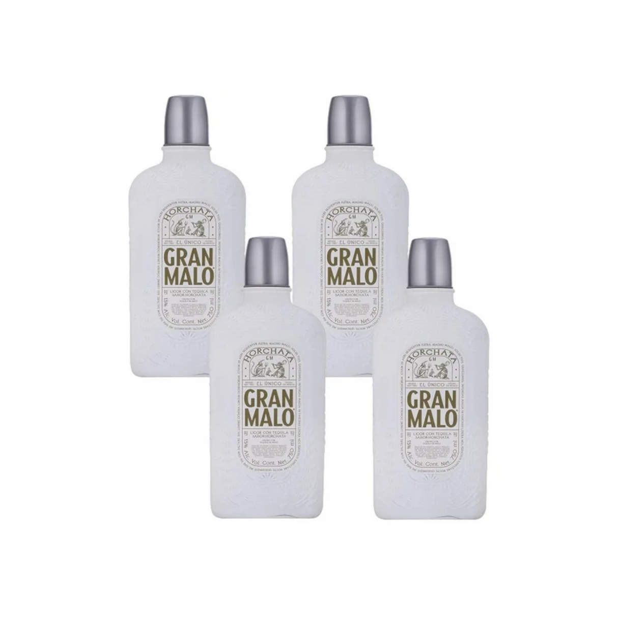 Pack De 4 Licor Con Tequila Gran Malo Horchata 750 Ml