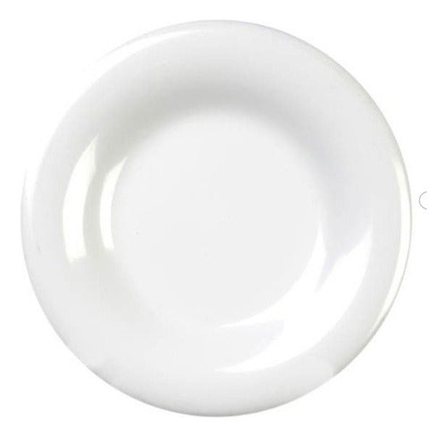 PLATO PLANO, BORDE ANCHO, BLANCO 6 1/2 (DOCENA)