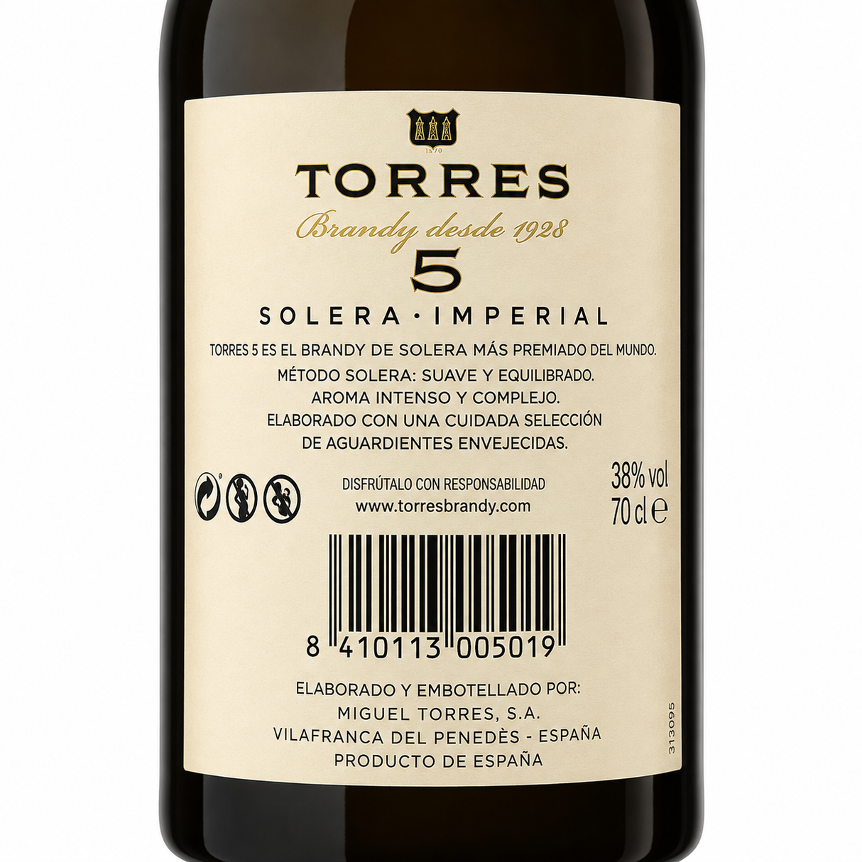 Brandy Torres 5 700 ml Caja de 12 Botellas | Trento Cocinas