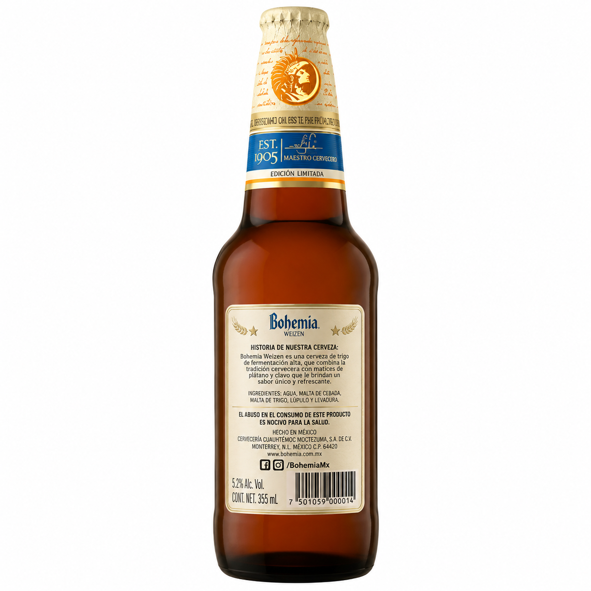 Cerveza Premium Bohemia Weizen 355 ml Pack de 12 Botellas | Trento Cocinas
