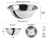 Tazón Bowl Mezclador 19 cm 1.5 L Acero Inoxidable | Trento Cocinas