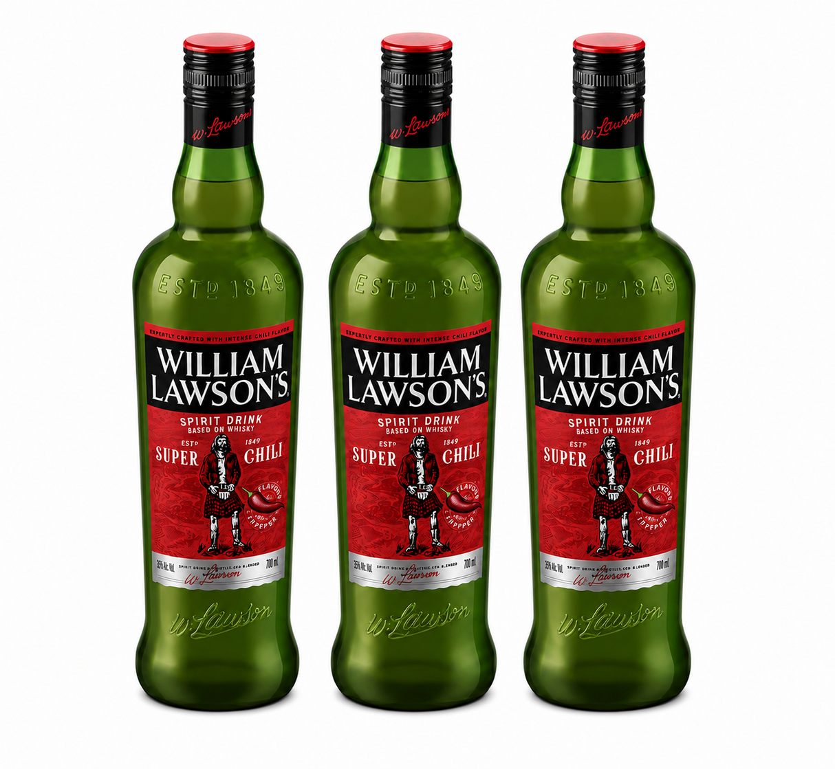 Paquete de 3 Whisky William Lawson's Super Chili 700 ml | Trento Cocinas