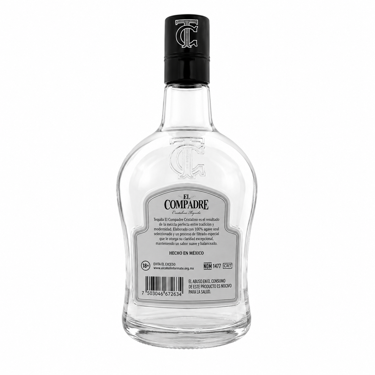 Pack de 12 Tequila El Compadre Cristalino 1 L | Trento Cocinas