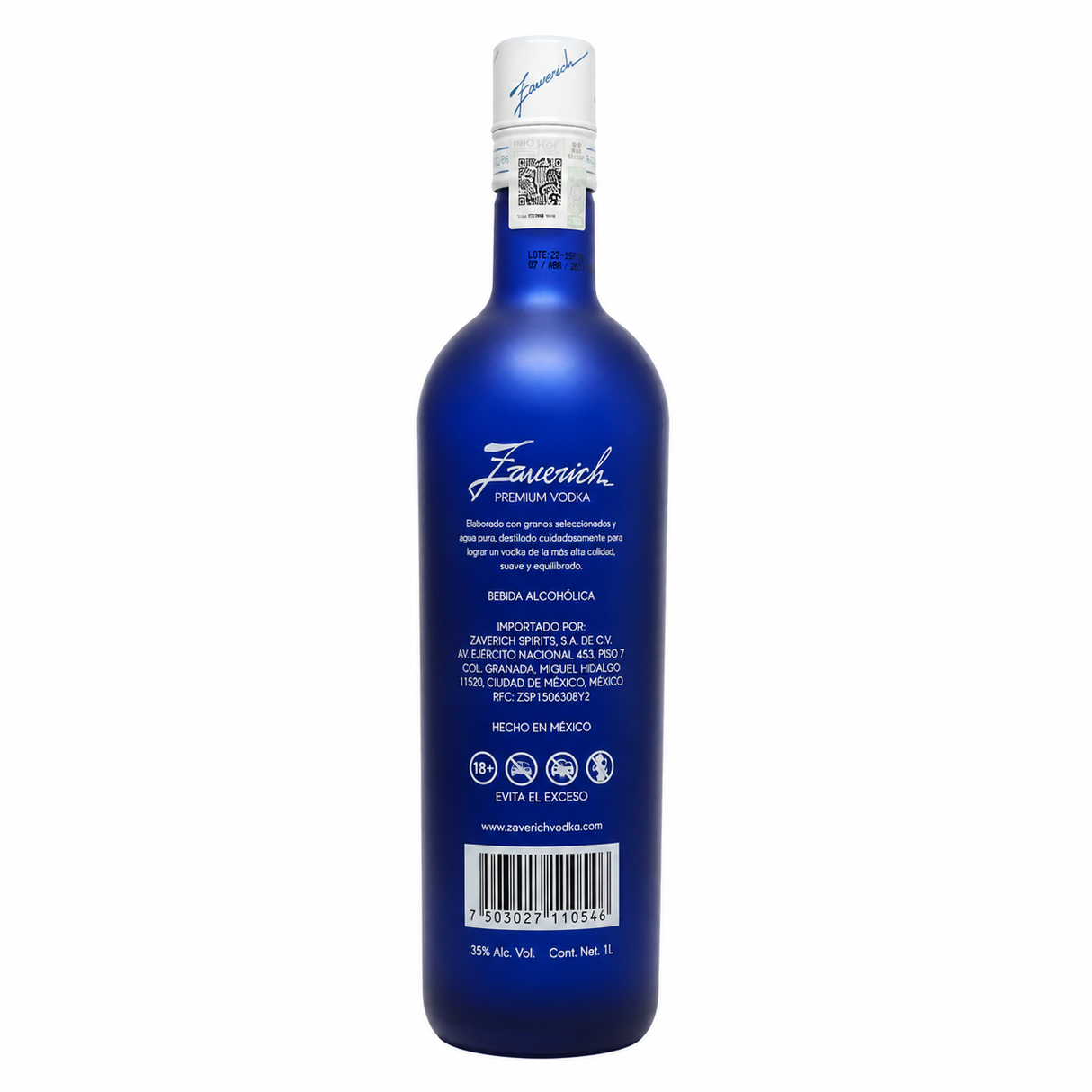 Vodka Zaverich 1 L Original Botella Premium | Trento Cocinas