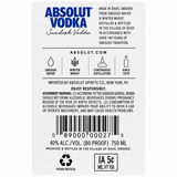 Vodka Absolut Original 750 ml Botella Premium | Trento Cocinas