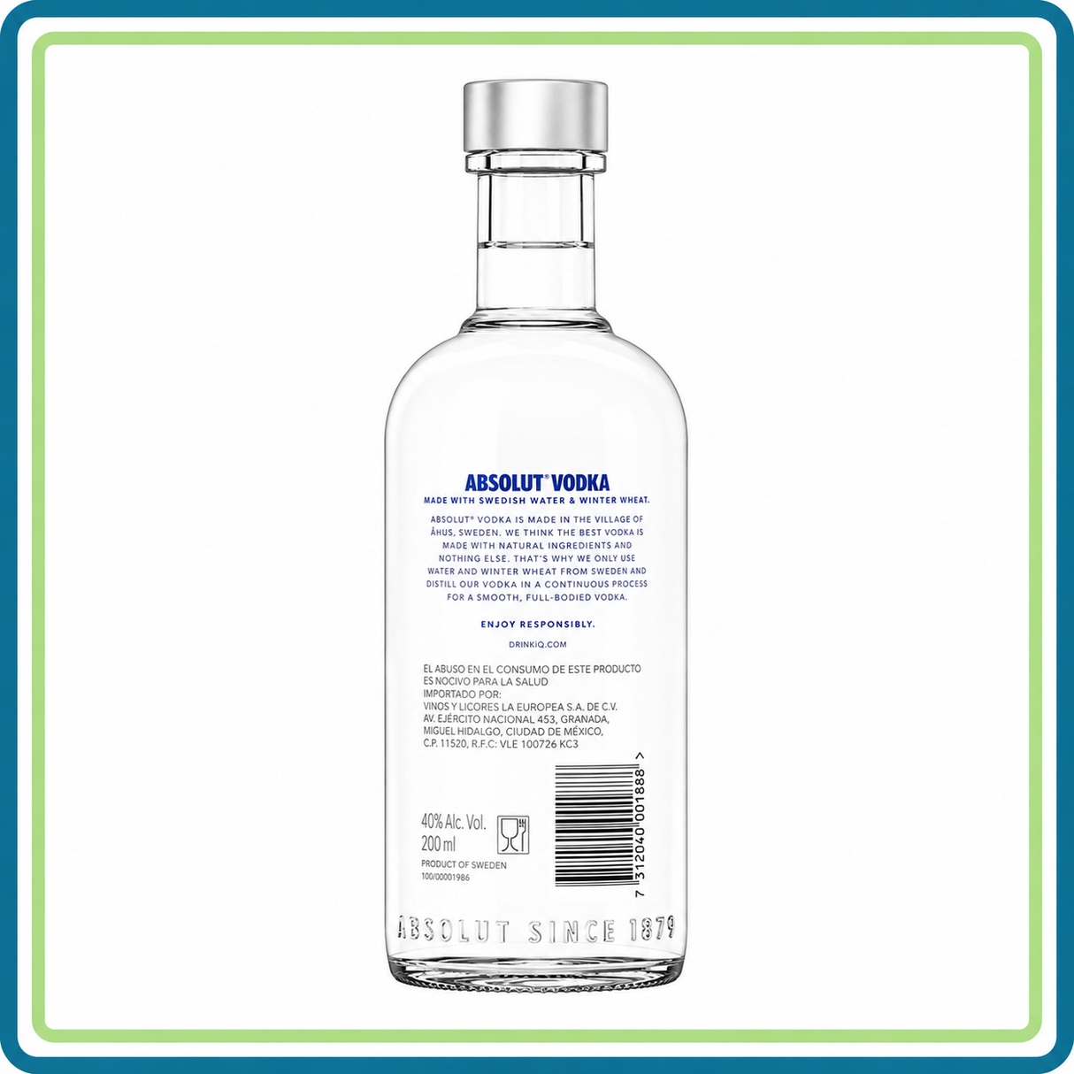 Vodka Absolut 200 ml Pack de 24 Botellas Original Sueco Premium | Trento Cocinas