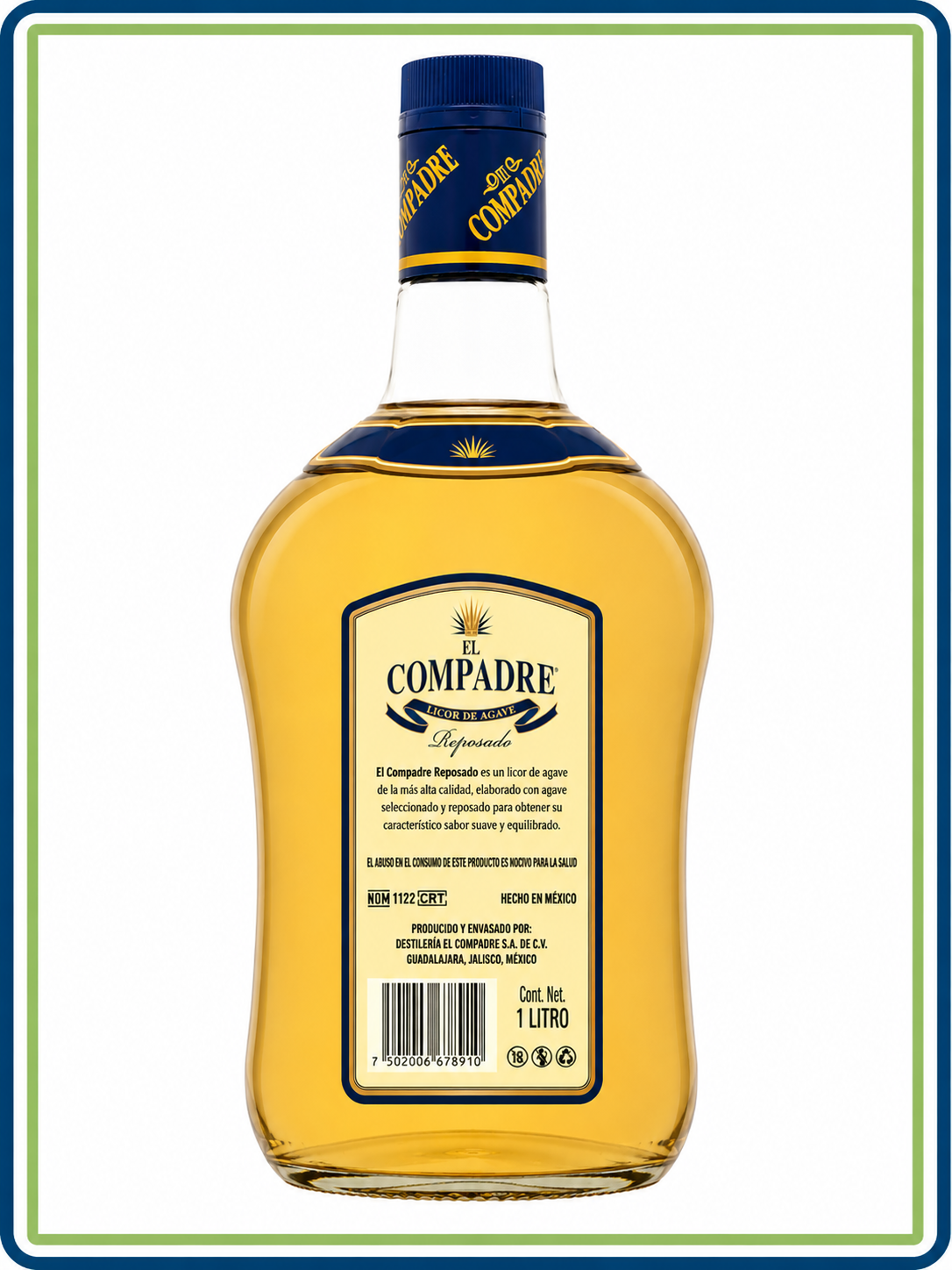 Licor de Agave El Compadre Reposado 1 L Pack de 24 Botellas | Trento Cocinas
