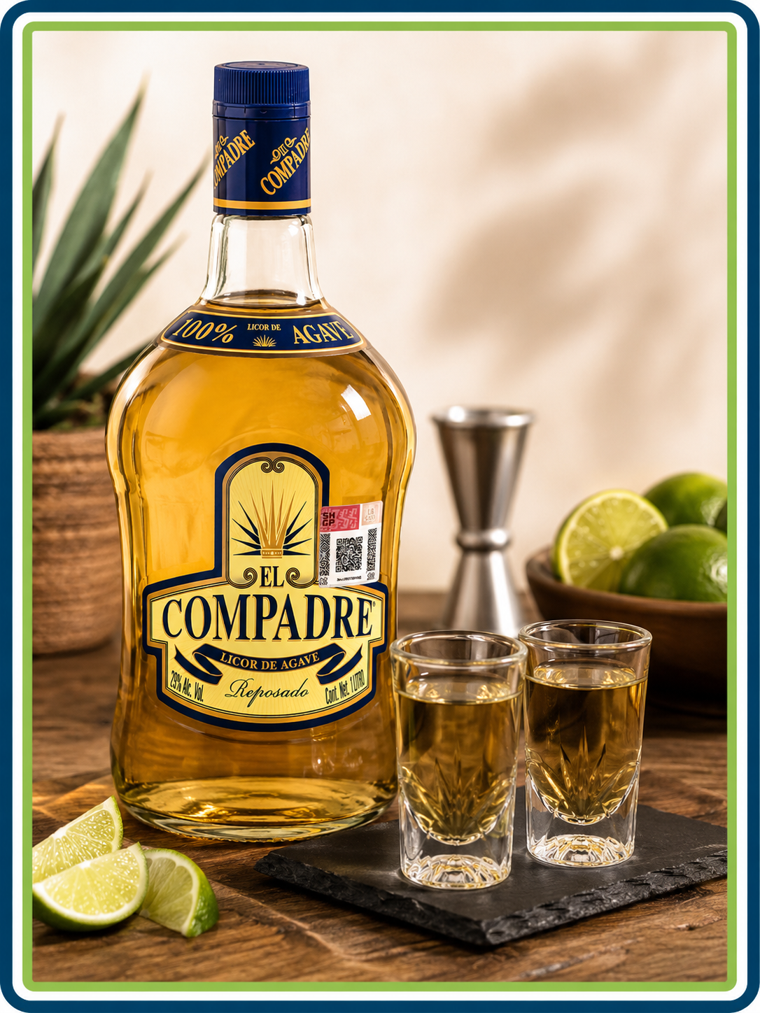 Licor de Agave El Compadre Reposado 1 L Pack de 24 Botellas | Trento Cocinas
