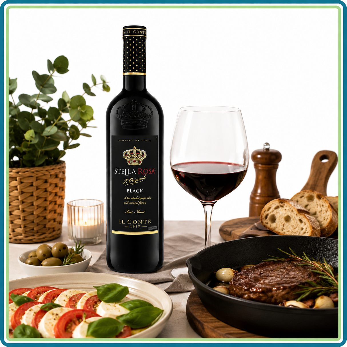 Vino Tinto Stella Rosa Black 750 ml | Vino Italiano Semidulce | Trento Cocinas