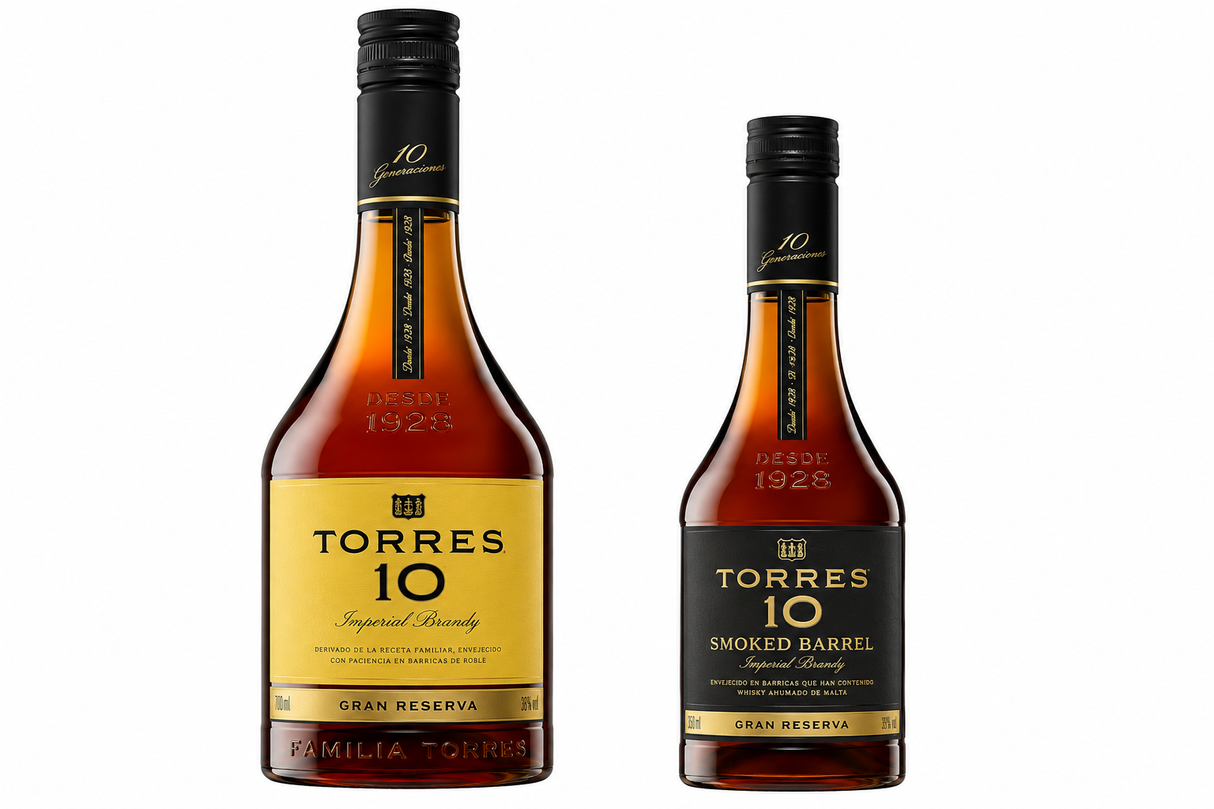 Brandy Torres 10 700 ml + Torres 10 Smoked Barrel 350 ml | Pack Original | Trento Cocinas