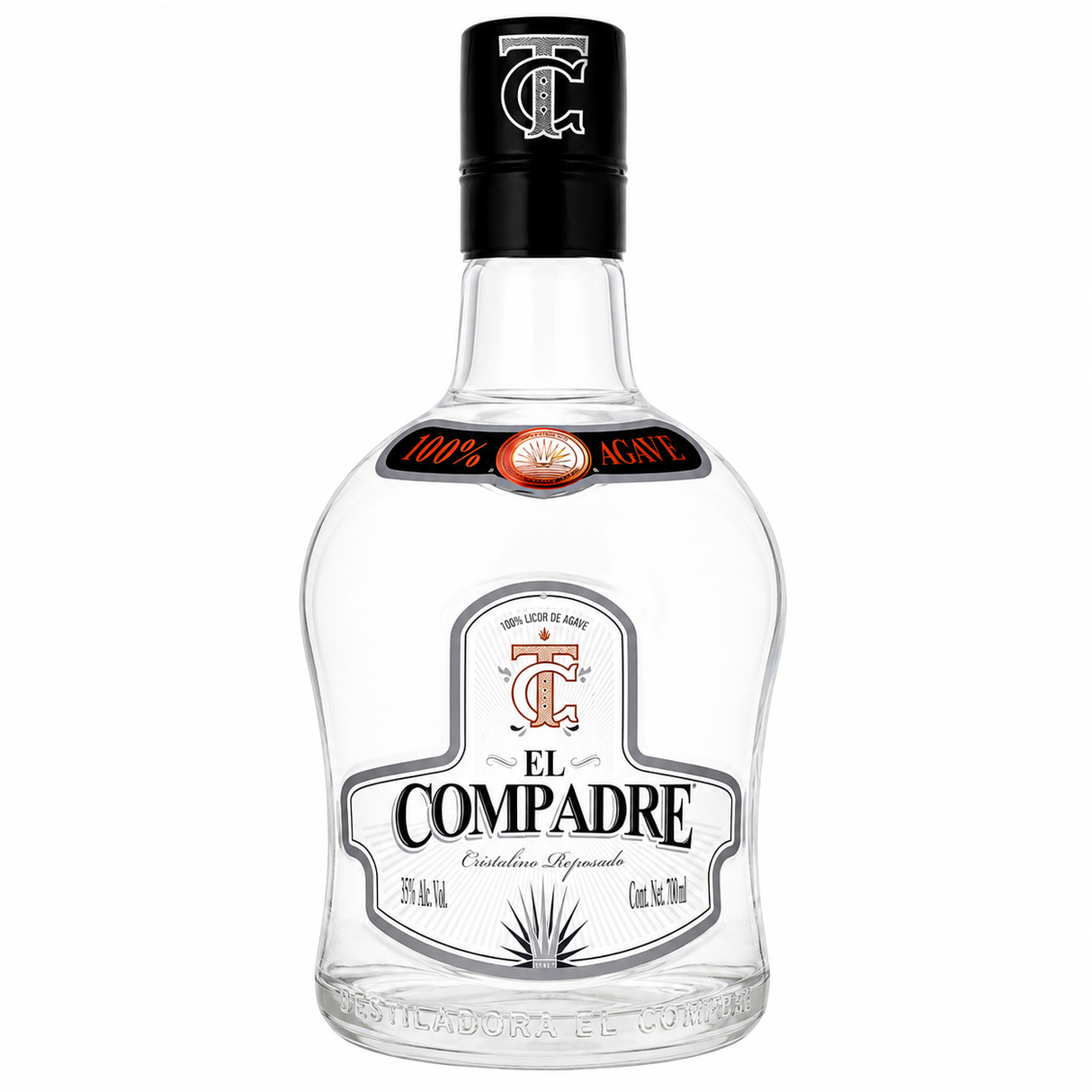 Tequila El Compadre Cristalino 700 ml 100% Agave Premium | Trento Cocinas