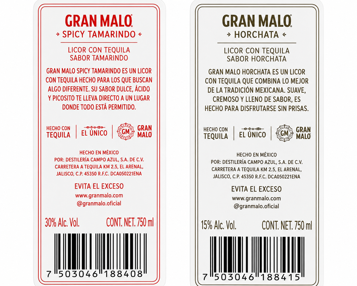 Tequila Gran Malo Duopack Tamarindo + Horchata 750 ml | Edición Doble | Trento Cocinas