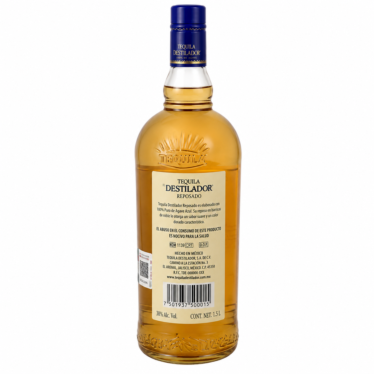 Tequila Destilador Reposado 1.5 L | Tequila 100% de Agave Reposado | Trento Cocinas