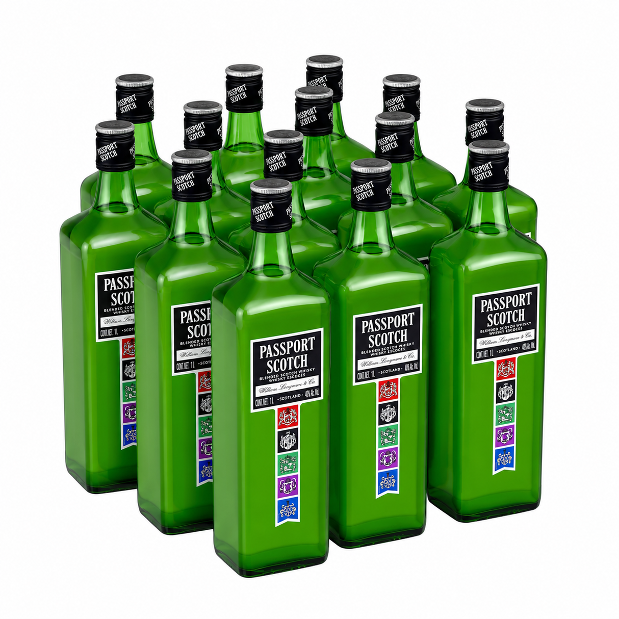 Caja de 12 Whisky Passport Scotch 1000 ml | Blended Scotch Whisky | Trento Cocinas