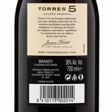 Brandy Torres 5 Solera Reserva 700 ml | Brandy Español Original | Trento Cocinas