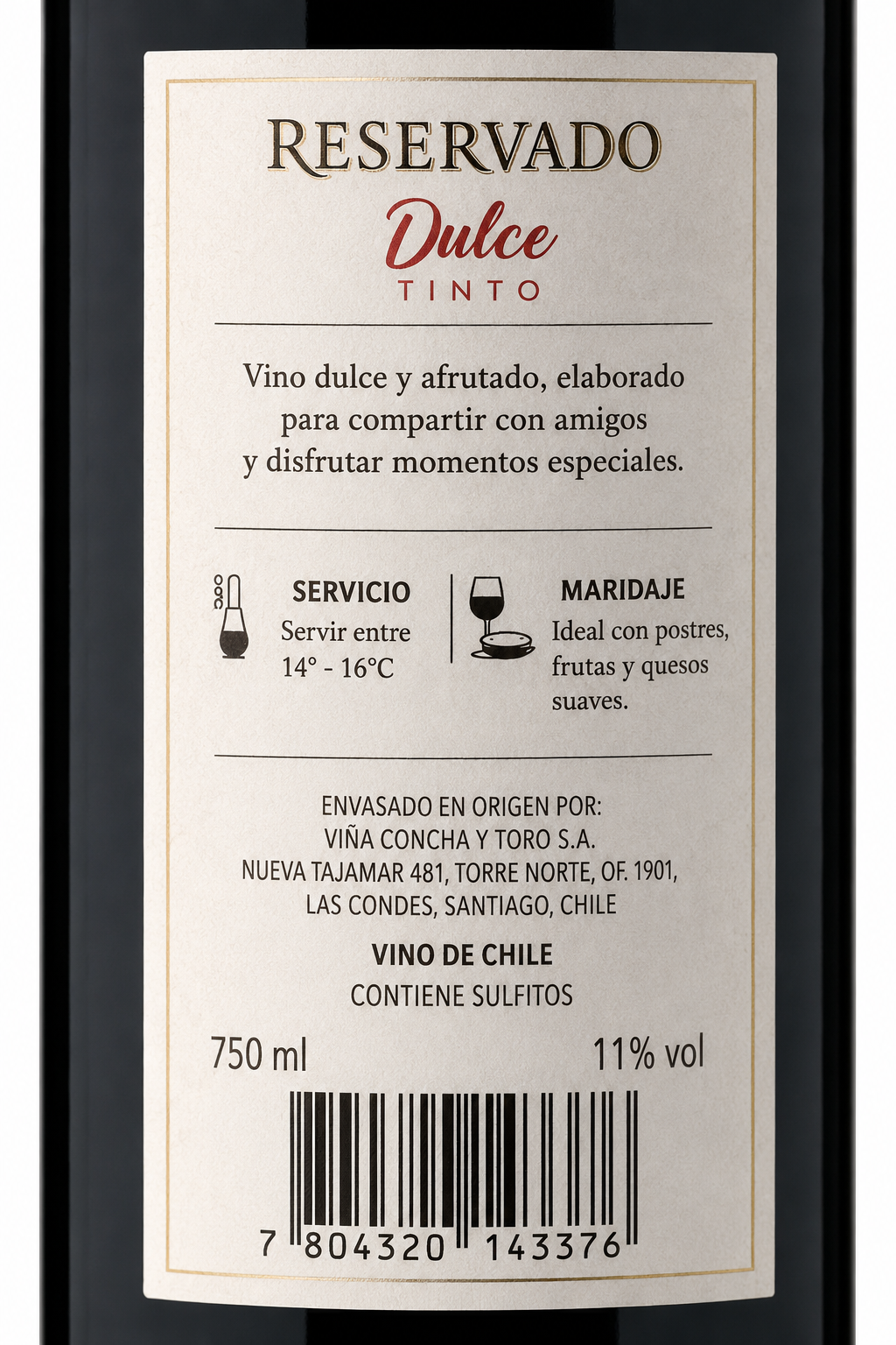 Vino Tinto Concha y Toro Reservado Dulce Tinto Afrutado 750 ml | Trento Cocinas